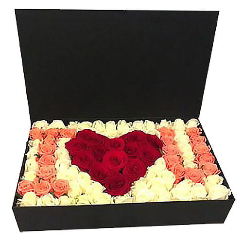 Фото товара 101 роза в коробке "I love you" в Житомире