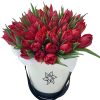 Фото товара 45 тюльпанов ассорти в корзине с декором в Житомире