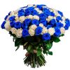 Фото товара 101 белая и синяя роза (крашеная) в Житомире