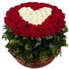 Фото товара 101 роза сердце в корзине в Житомире