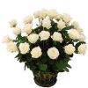 Фото товара 35 белых роз в корзине в Житомире