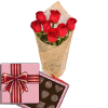 Фото товара 7 красных роз с конфетами в Житомире